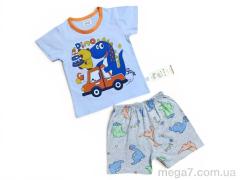 Костюм, Kids-modnik оптом 2620-1 комплект футболка-шорти блакитний