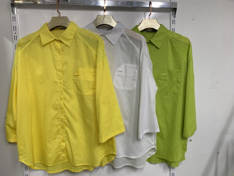 Рубашки женские БАТАЛ (желтый) оптом 20685137 10251646-99