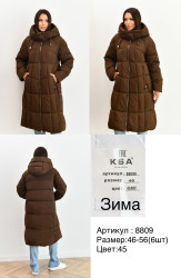 Куртки зимние женские KSA (коричневый) оптом 43598172 8809-45-3