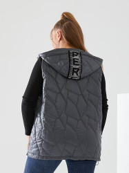 Жилетки женские БАТАЛ (темно-серый) оптом 74596012 605-24