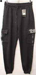 Спортивные штаны мужские на флисе (black) оптом 16578032 WK9831H-3