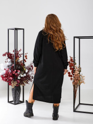 Сукні жіночі БАТАЛ з начосом (чорний) оптом 