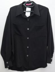 Рубашки женские ПОЛУБАТАЛ (black) оптом 02963581 230-5
