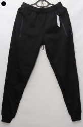 Спортивные штаны мужские на флисе (black) оптом 58640172 00222-8