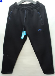 Спортивные штаны мужские БАТАЛ на флисе (темно синий) оптом 89025731 02-42