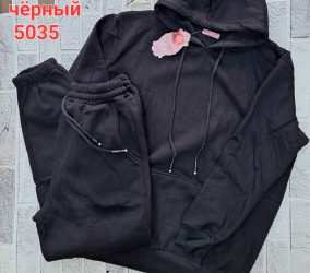 Спортивные костюмы женские БАТАЛ на флисе (черный) оптом Турция 09725864 5035-12