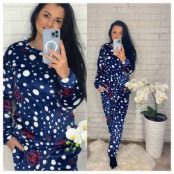 Ночные пижамы женские БАТАЛ (синий) оптом MILANI AND MILEDI Турция 95301768 0344-4