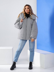 Куртки зимние женские (серый) оптом 90561482 033-5