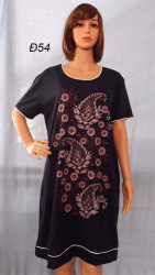 Ночные рубашки женские БАТАЛ (черный) оптом 27091486 D54-1