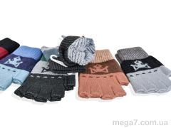 Перчатки, RuBi оптом 2508M (15,5см) хутро mix