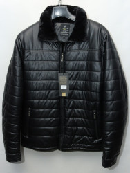 Куртки зимние кожзам мужские FUDIAO на меху (black) оптом 81394725 5088-53