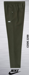 Спортивные штаны мужские БАТАЛ на флисе (хаки) оптом 62543178 2200-16