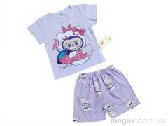 Костюм, Kids-modnik оптом 2619 комплект футболка-шорти бузковий