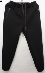 Спортивные штаны мужские БАТАЛ на флисе (black) оптом 05193847 050-4