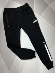 Спортивные штаны мужские на флисе (черный) оптом 75209384 05-23