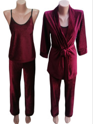 Ночные пижамы женские (3-ка) оптом 86074512 522-1