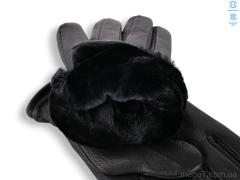 Перчатки, Королева оптом GN09-03М шкіра оленя подвійне хутро black