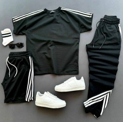 Спортивные костюмы мужские (3-ка) (черный) оптом INTRIGA Турция 46051972 0555-11