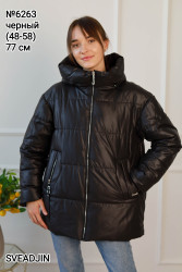 Куртки демисезонные женские SVEADJIN ПОЛУБАТАЛ (черный) оптом 29157034 6263-2