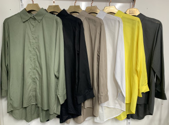 Рубашки женские БАТАЛ (серый) оптом 24098637 10251644-144