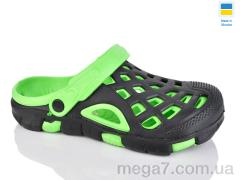 Кроксы, Lot Shoes оптом --- N308 чорно-зелений