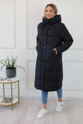Куртки зимние женские ПОЛУБАТАЛ (черный) оптом Китай 89760231 9006-35