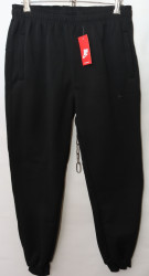 Спортивные штаны мужские БАТАЛ на флисе (black) оптом 38624701 310-22