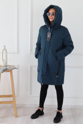 Куртки зимние женские БАТАЛ (синий) оптом Китай 09456178 625-7