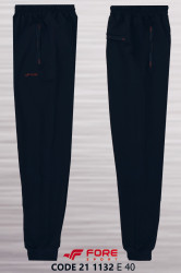 Спортивные штаны мужские БАТАЛ на флисе (dark blue) оптом 59734860 21-1132-14
