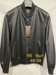 Куртки кожзам мужские KASIQI (черный) оптом 75309468 95-1