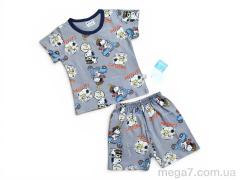 Костюм, Kids-modnik оптом 261920 комплект футболка-шорти т.сірий