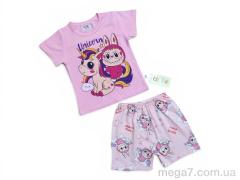 Костюм, Kids-modnik оптом 261920 комплект футболка-шорти рожевий