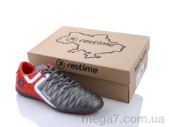 Футбольная обувь, Restime оптом DMB21705-1 d.grey-red-white