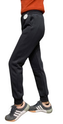 Спортивные штаны женские на флисе (черный) оптом 93085726 31-11