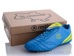 Футбольная обувь, Restime оптом DM020313-1 sky blue-navy-lime