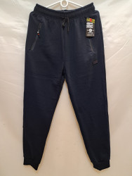 Спортивные штаны мужские БАТАЛ на флисе  (dark blue) оптом 21540789 2235-51