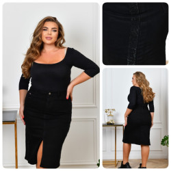 Юбки джинсовые ПОЛУБАТАЛ женские оптом 60439187 746-10