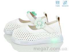 Туфли, Poni kids оптом BULL  A691 white LED