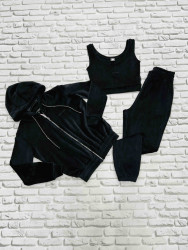 Спортивные костюмы женские (3-ка) (черный) оптом 54798103 F28-109 MM-37