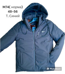 Куртки демисезонные мужские на меху (темно-синий) оптом 75698321 M74-3
