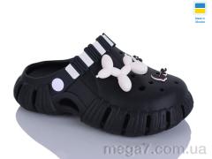 Кроксы, DeMur оптом 6012 чорний