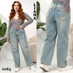 Джинсы БАГГИ БАТАЛ женские оптом 67834295 1065-44