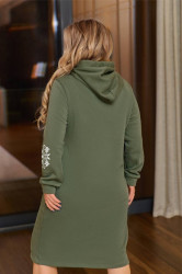 Сукні жіночі на флісі (хакі) оптом Окси