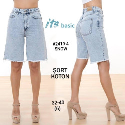Шорты джинсовые женские ITS BASIC оптом 65240987 2419-4-57