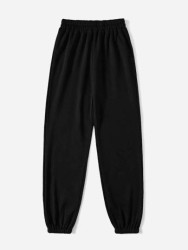 Спортивные штаны женские (черный) оптом 71248365 10107-12