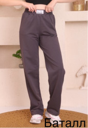 Спортивные штаны женские ПОЛУБАТАЛ (серый) оптом 61879402 7232-7