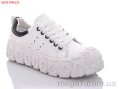 Кроссовки, QQ shoes оптом BK18 white-black