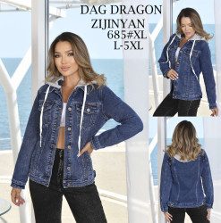 Куртки джинсовые ПОЛУБАТАЛ женские оптом DRAGON 28540693 685-0-1