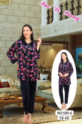 Ночные пижамы женские БАТАЛ оптом 83257614 500-6-2