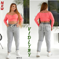 Джинсы женские БАТАЛ оптом 53871946 8015-3-124